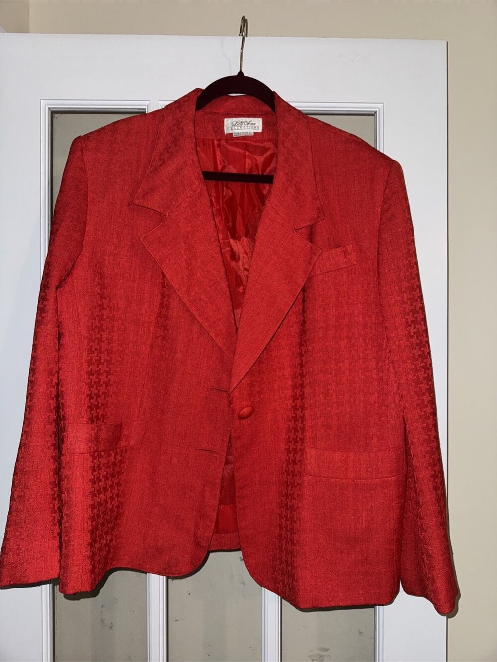 Vintage Lilli Ann Collection Red Blazer NO SIZE TAG missing button